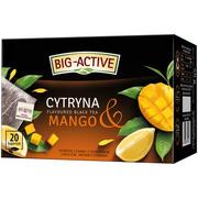 Herbata - Big-Active Herbata Czarna Aromatyzowana o Smaku Mango i Cytryny. 20 torebek x 2g - miniaturka - grafika 1