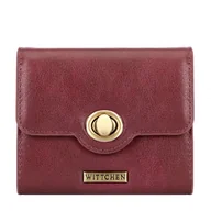 Portfele - Damski portfel z ekoskóry mały bordowy - miniaturka - grafika 1