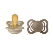 Smoczki uspokajające - Bibs Supreme, smoczek uspokajający, kauczukowy, symetryczny, rozmiar 1, Vanilla & Dark Oak, od urodzenia, 2 sztuki - miniaturka - grafika 1