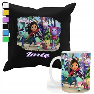 ZESTAW KUBEK + POSZEWKA Z NADRUKIEM-DLA FANA KOCI DOMEK GABI PREZENT +IMIĘ - Gadżety dla niej i dla niego - miniaturka - grafika 1