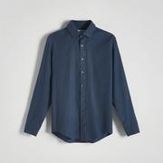 Koszule męskie - Reserved - Gładka koszula slim fit - Granatowy - miniaturka - grafika 1