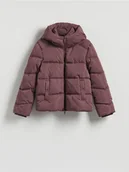 Kurtki damskie - Reserved - Pikowana kurtka z kapturem - fioletowy - miniaturka - grafika 1