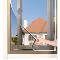 Moskitiery - Moskitiera magnetyczna na okno, regulowana, 120 x 130 cm, biała rama i biały moskitiera - miniaturka - grafika 1