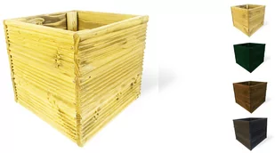 Skrzynka 30x30x28cm modrzewiowa surowa doniczka - Donice - miniaturka - grafika 1