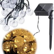 Lampy ogrodowe - Artemis Lampki Solarne do Ogrodu Girlanda na Balkon Kulki 7m 50 LED Ciepły Biały - miniaturka - grafika 1