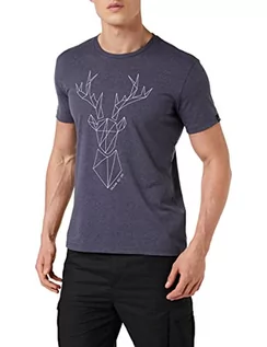 Koszulki męskie - Salewa Koszulka męska Big Deer Dry Man T-shirt. Bluzki i T-shirty Granatowy melan$39 Premium 46 00-0000027847 - grafika 1