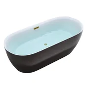 Wanny - Wanna wolnostojąca czarno-biała złoty korek oraz przelew 150 cm Cesana Hydrosan - miniaturka - grafika 1