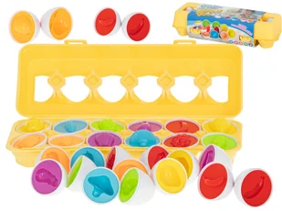 Jajka Sorter Układanka Edukacyjna Dopasuj Kształty Montessori Puzzle 12 szt - Sortery dla dzieci - miniaturka - grafika 1