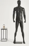 Manekiny wystawowe - M26-8 czarny mężczyzna Eurotondisplay w pełni uformowana głowa Męski manekin stojący czarny lub biały matowy szykowny i elegancki - miniaturka - grafika 1