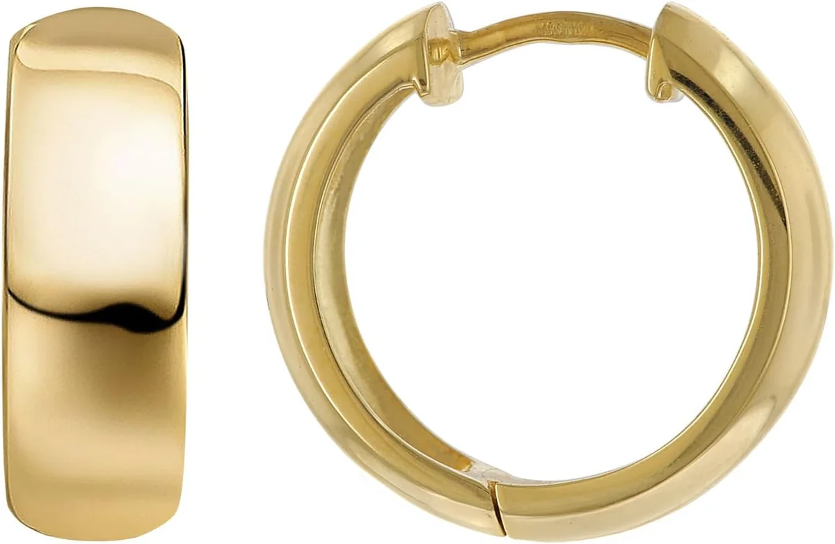 KOLCZYKI SREBRNE POZŁACANE UNISEX KOŁA ZAPIĘCIE KLAPKA 16MM