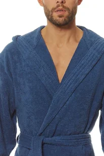 Szlafrok męski frotte Leon, niebieski 3XL - Szlafroki męskie - miniaturka - grafika 3