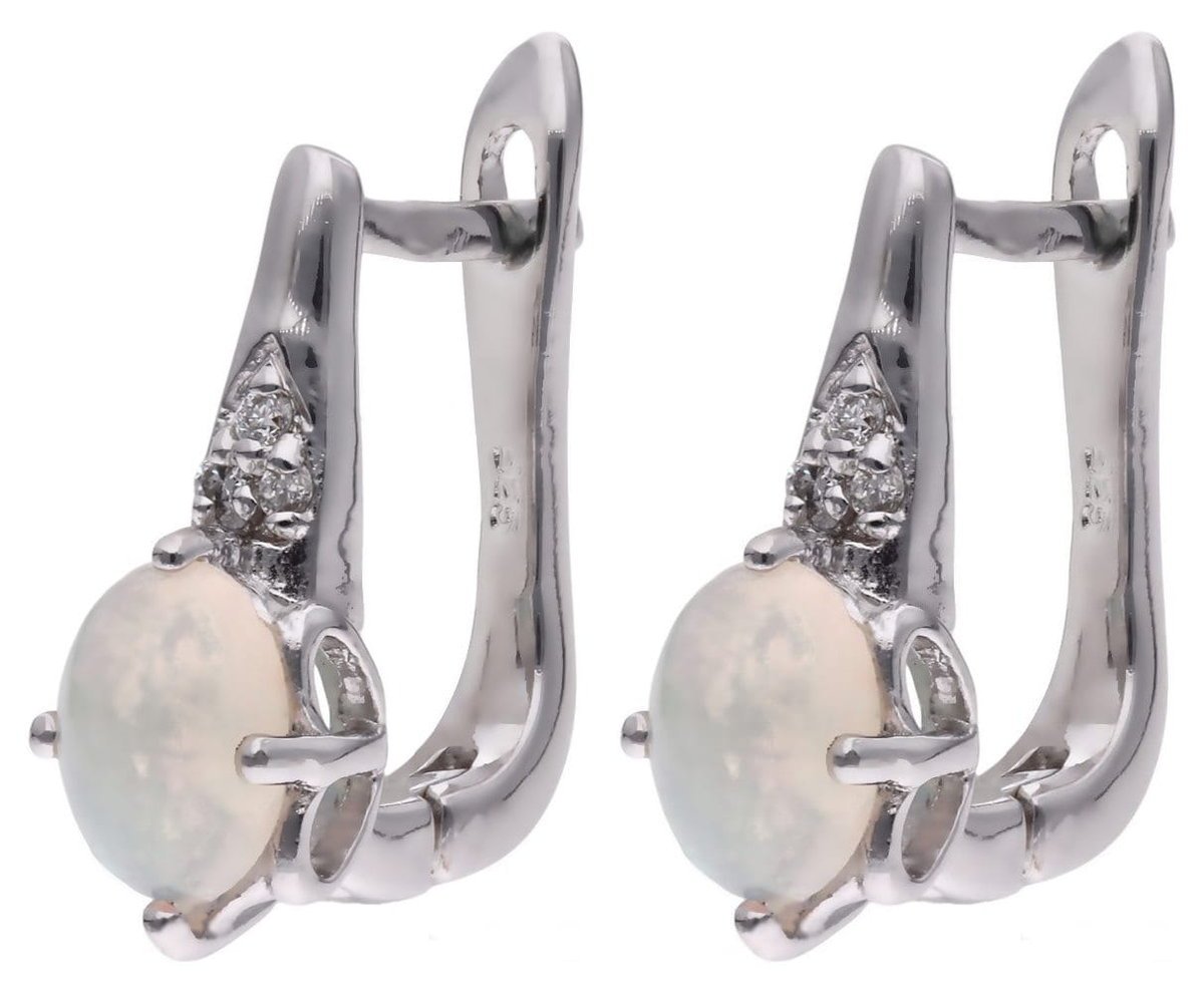 Kolczyki Ag 925 Opal z diamentem CVD-3365-E-OP