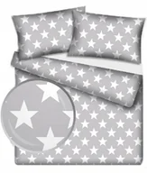 Pościel - pościel bawełna lux 180x200 + 2 poszewka B 351 duże gwiazdy na szarym - miniaturka - grafika 1
