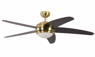 Wentylator sufitowy Melton mosiądz / wenge 132 cm z oświetleniem i pilotem zdalnego sterowania - Wentylatory sufitowe - miniaturka - grafika 1