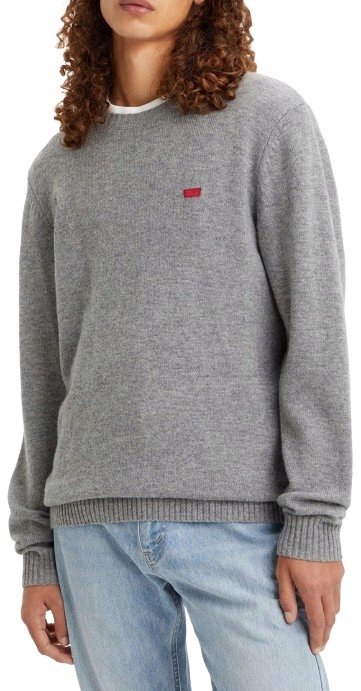 LEVI'S SWETER DAMSKI SZARY WEŁNIANY OKRĄGŁY DEKOLT XL X_A