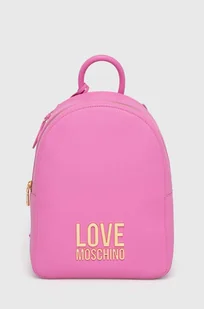 Love Moschino plecak damski kolor różowy mały z aplikacją - Plecaki - miniaturka - grafika 1