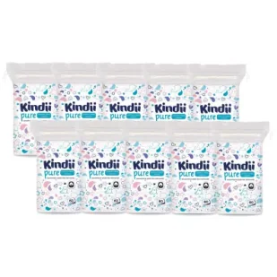 Kindii Pure Płatki bawełniane kosmetyczne dla niemowląt Zestaw 10 x 60 szt. - Inne akcesoria do pielęgnacji dzieci - miniaturka - grafika 1