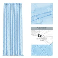 Firany - Firana DELVA kolor błękitny haftowany motyw boho taśma taśma woal 140x250 ameliahome - SCURT/AH/DELVA/PLEAT/BABYBLUE/140X250 - miniaturka - grafika 1