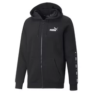 Bluzy męskie - Bluza z kapturem męska Puma ESS+ TAPE FZ czarna 67027001-M - miniaturka - grafika 1