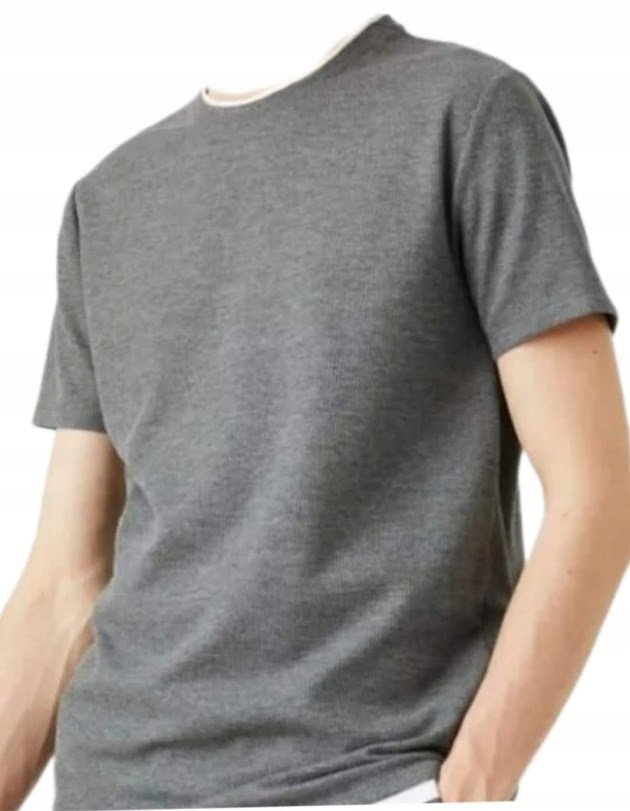 Koszulka grafitowa gładka T-shirt męski r.L