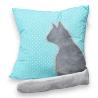 Kołdry i poduszki dla dzieci - Poduszka kotek z ogonem poduszka kot 3D kropki - miniaturka - grafika 1