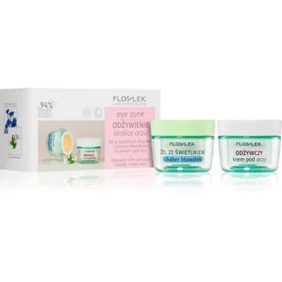 Floslek Eye Zone zestaw żel ze świetlikiem lekarskim i chabrem bławatkiem do powiek i pod oczy 10g + odżywczy krem pod oczy ze świetlikiem i masłem shea 15ml - Zestawy kosmetyków damskich - miniaturka - grafika 1