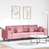 Sofy i kanapy - Sofa welurowa z poduszką Różowy 209 cm Aksamit - miniaturka - grafika 1