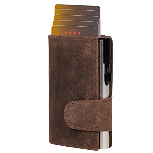 CLICKSAFE Uniseks portfel na monety akcesoria podróżne, brązowy, 10,0 x 6,5 x 2,5 cm