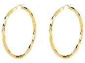 Kolczyki - Kolczyki GUESS duże pozłacane skręcane koła angielskie TORCHON SUPER LIGHT HOOPS 70mm - miniaturka - grafika 1