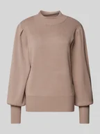 Swetry damskie - Sweter z dzianiny ze stójką model ‘FONNY’ - miniaturka - grafika 1