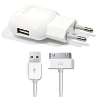 Akcesoria do tabletów i e-booków - PURO Mini Travel - Ładowarka sieciowa USB 2 1A biała - miniaturka - grafika 1