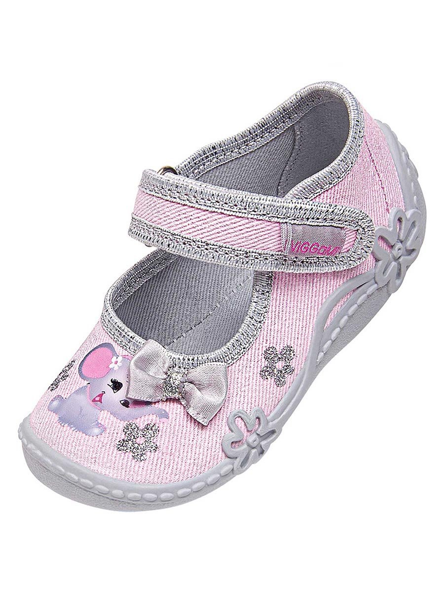 Dziewczęce kapcie z nadrukiem słonika różowe Viggami r.19