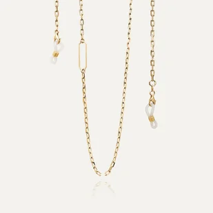 Łańcuszek do okularów 2 w 1, srebro 925, XENIA x GIORRE : Srebro - kolor pokrycia - Pokrycie żółtym 18K złotem - Łańcuszki - miniaturka - grafika 1