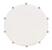 Dywany dla dzieci - Dywan Dziecięcy Mellow Whites Pink Pompons Koło 120 R - miniaturka - grafika 1