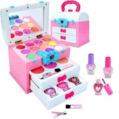 Zabawy w naśladowanie dorosłych - Kuferek kosmetyków  paznokci makijaż MakeUp Zestaw kosmetyków w kuferku - miniaturka - grafika 1