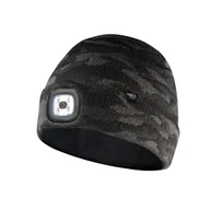 Akcesoria BHP - Czapka z latarką LED 180lm IP43 (3 poziomy świecenia, ładowanie usb), dwuwarstwowa, CAMO URBAN; 81-632, NEO - miniaturka - grafika 1