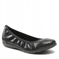 Baleriny - Baleriny caprice 9-22150-29 skóra naturalna damskie czarne reptile r.38 - miniaturka - grafika 1