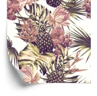 Tapety - Tapeta Ananasy Z Liśćmi Monstery I Kwiatami - miniaturka - grafika 1