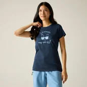 Koszulki i topy damskie - Regatta Koszulka damska Fingal Slogan Niebieski, Rozmiar: 34 - miniaturka - grafika 1