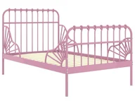 Łóżka dla dzieci i młodzieży - Różowe metalowe łóżko rosnące z dzieckiem 80x130/200 cm K4-N75 - miniaturka - grafika 1