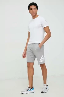 Spodenki męskie - Adidas szorty bawełniane męskie kolor szary - adidas - grafika 1