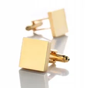 Spinki do mankietów i krawatów - ZŁOTE SPINKI DO MANKIETÓW KOSZULI STAL SZLACHETNA 316L - miniaturka - grafika 1