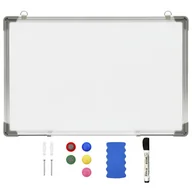 Tablice i flipcharty - vidaXL Magnetyczna tablica suchościeralna biała 60x40 cm stalowa 146631 - miniaturka - grafika 1