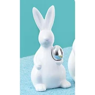 Pozostałe ozdoby ogrodowe - Figurka ceramiczna Zając z jajkiem 22 cm - miniaturka - grafika 1