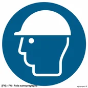 Tablice BHP - SIGNPROJECT GJ014 - Nakaz stosowania ochrony głowy 500x500 - miniaturka - grafika 1