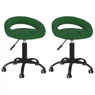 Krzesła - vidaXL Obrotowe krzesła stołowe 2 szt. ciemnozielone aksamitne 333304 - miniaturka - grafika 1