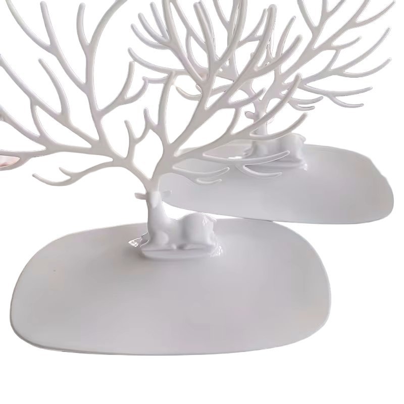 Stojak Organizer na Biżuterię Białe Poroże z Jeleniem