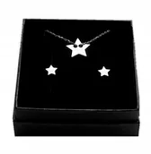 Zestawy biżuterii dla kobiet - SREBRNY komplet CELEBRYTKA gwiazdka 925 +PUDEŁKO - miniaturka - grafika 1