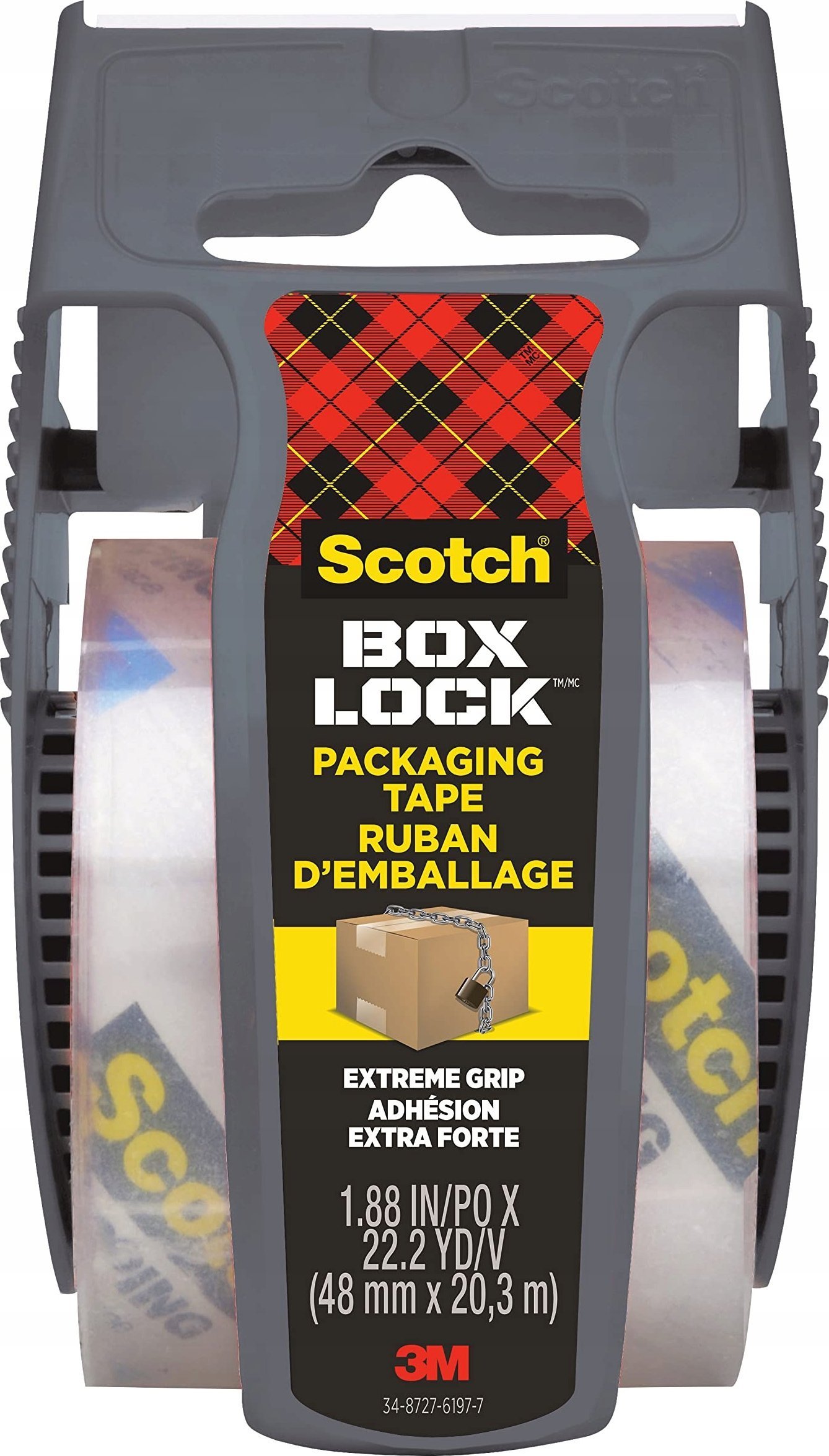 Q-Connect SCOTCH®Box Lock, z podajnikiem, 48mm x 20.3m, 1szt., transparentna
