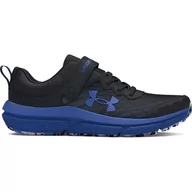 Buty dla chłopców - Under Armour Chłopięce buty do biegania Ua BPS Assert 10 Ac, Black Tech Niebieski Biały, 12 UK - miniaturka - grafika 1
